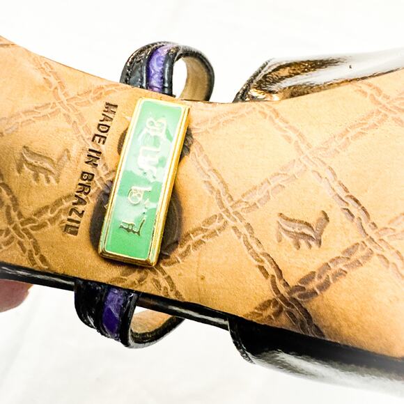 L.A.M.B. Black And Purple Snakeskin MIYAGI Platform Pump Stiletto Heel Size 8 - Picture 3 of 7